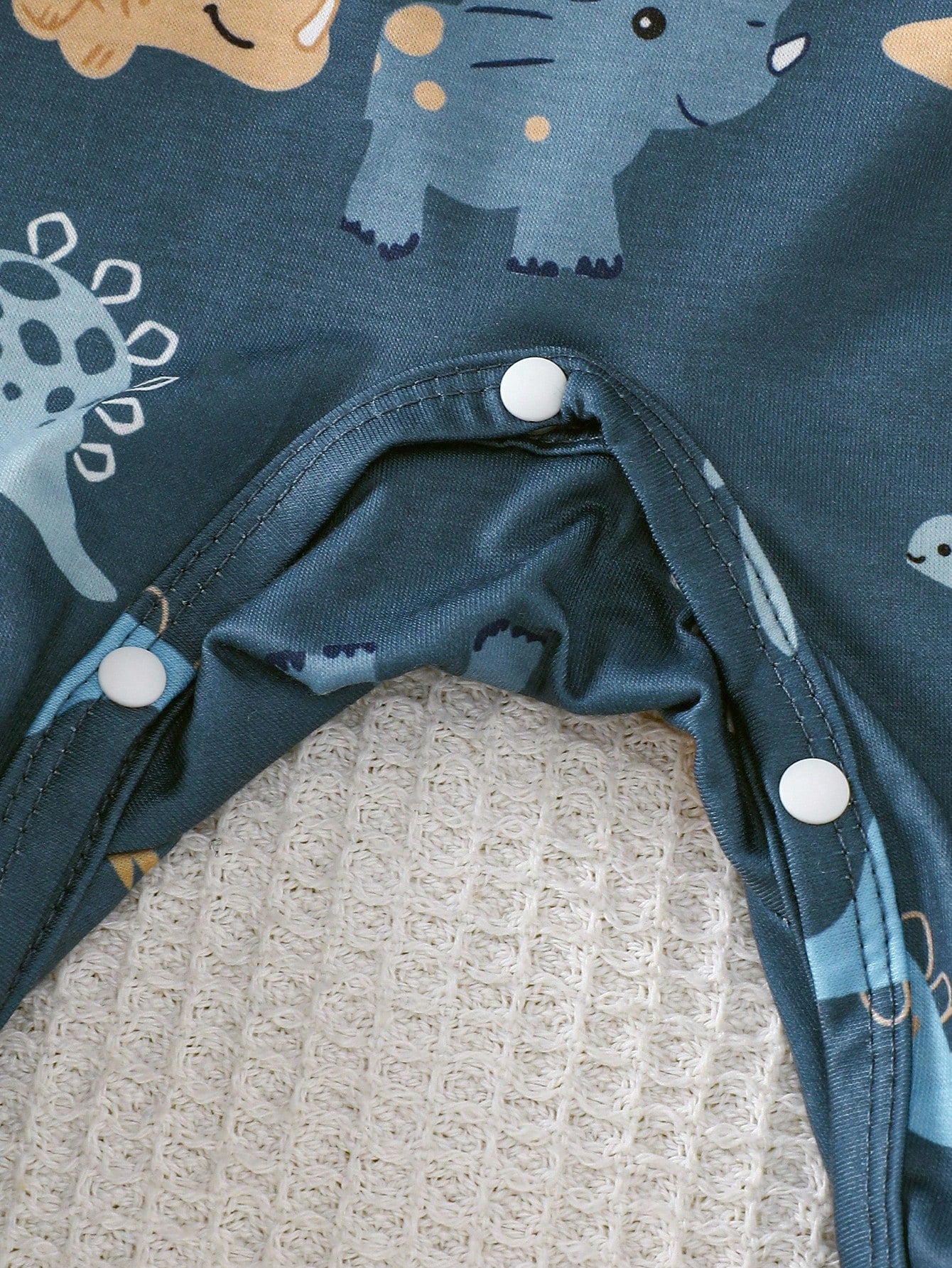 3pcs/Set Cute Baby Dinosaur Romper & Jumpsuit Set,Navy Blue White Unisex Newborn Pajamas For Summer,Family Matching Comfortable Casual Outfits 0-9M