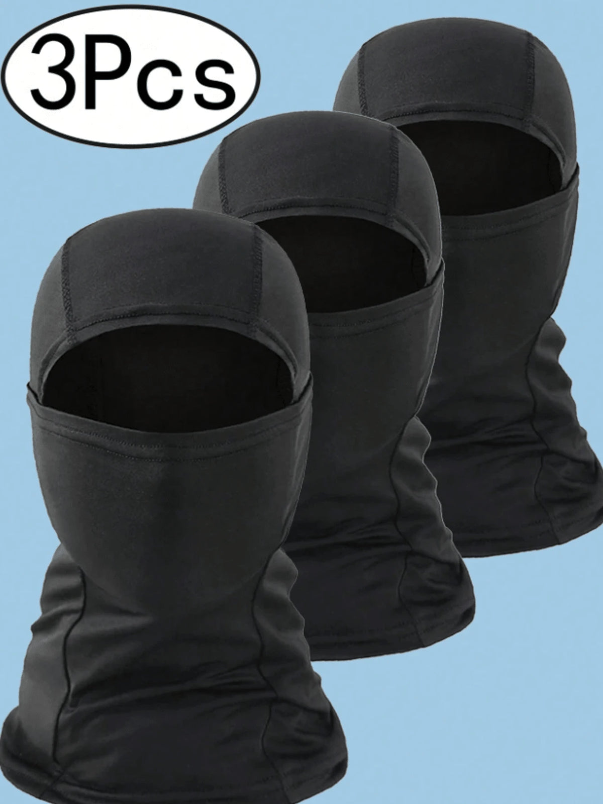 3pcs/Set Face Mask Balaclava, Lightweight Breathable Sun Protection Ski Mask, Unisex, Suitable For Football, Cycling, Summer