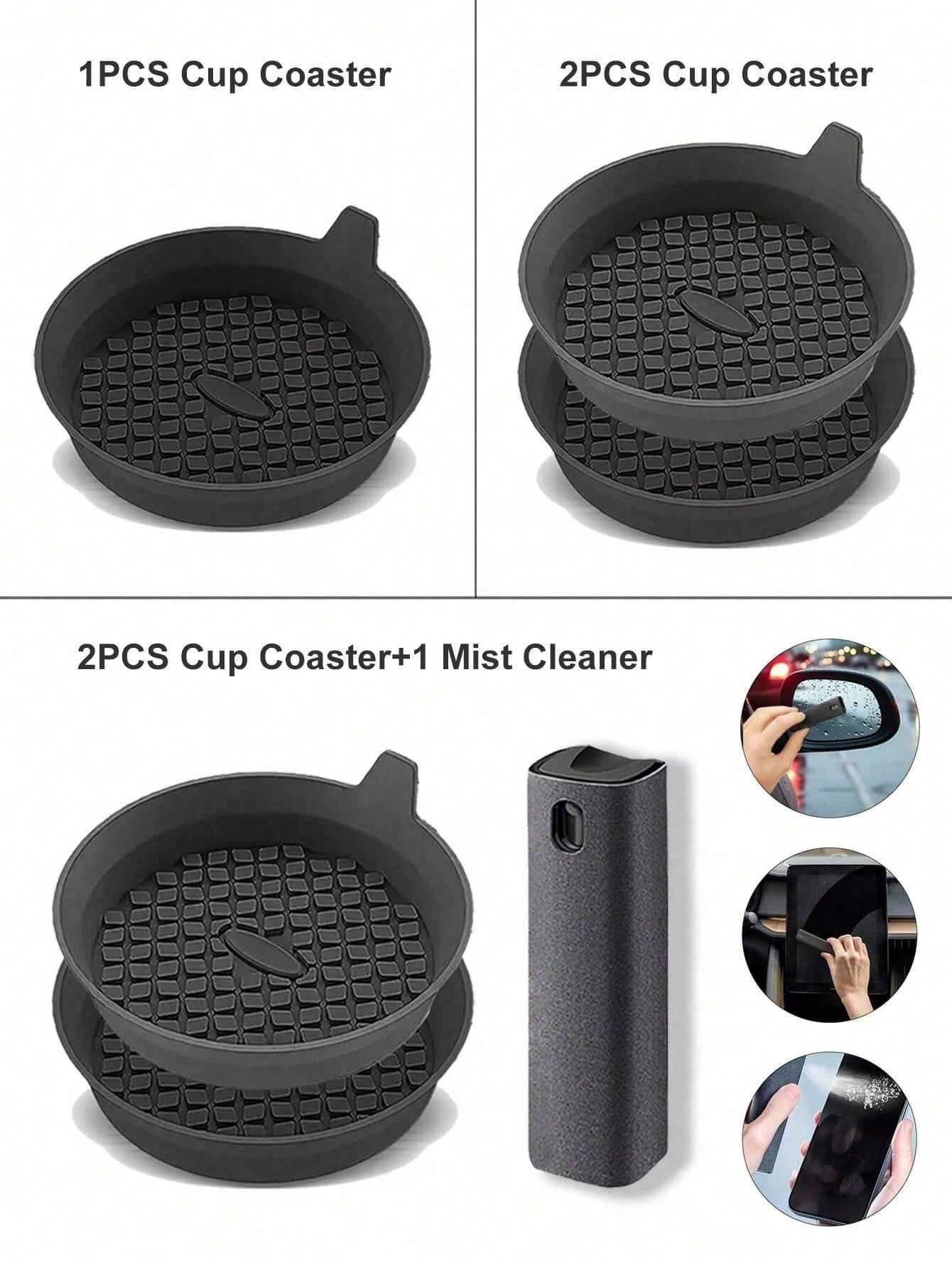 4/1 Set Bling Car Cup Holder Inserts, Universal Anti-Slip Car Cup Mat With Silicone Rhinestone Coasters, 8cm/3.1in Soft Crystal Rhinestone Rubber Pad Car Beverage Cup Holder Accessories