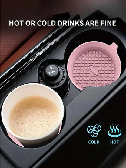 4/1 Set Bling Car Cup Holder Inserts, Universal Anti-Slip Car Cup Mat With Silicone Rhinestone Coasters, 8cm/3.1in Soft Crystal Rhinestone Rubber Pad Car Beverage Cup Holder Accessories