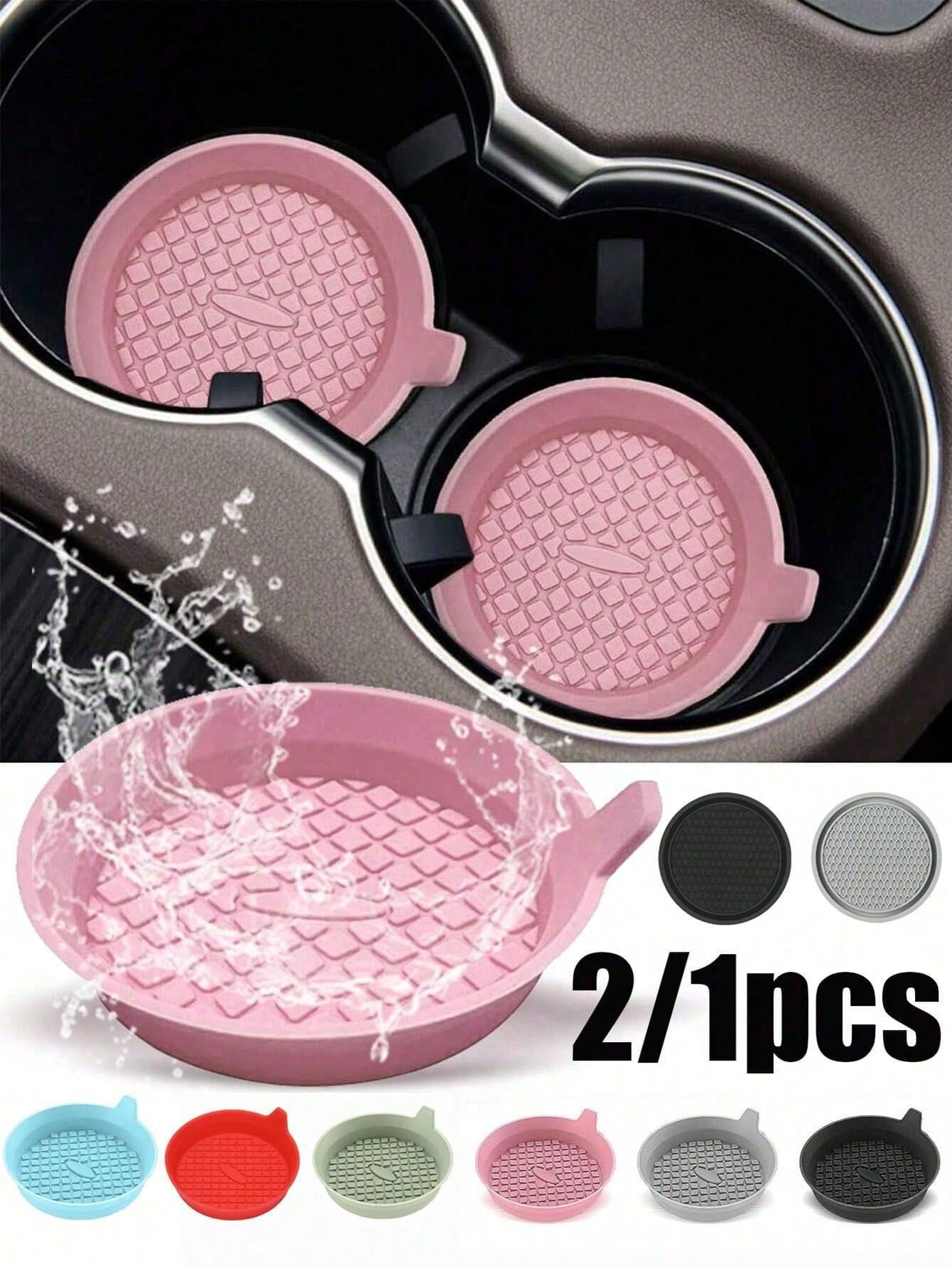 4/1 Set Bling Car Cup Holder Inserts, Universal Anti-Slip Car Cup Mat With Silicone Rhinestone Coasters, 8cm/3.1in Soft Crystal Rhinestone Rubber Pad Car Beverage Cup Holder Accessories