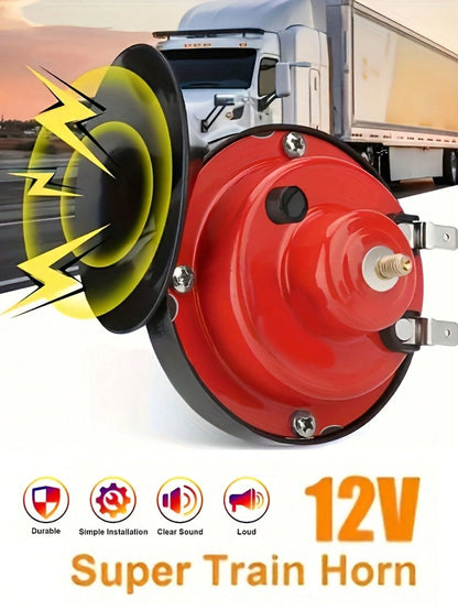 4.13 Inch 12V Super Loud Train Horn- Durable ABS Plastic Housing, Modern Style Boat And Motorcycle Horn, With High Mounting Bracket, Vehicle Clear Sound Signal Accessory