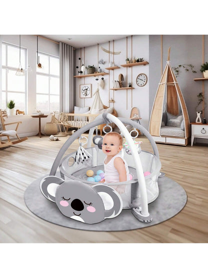 4-In-1 Baby Play Mat Baby Gym,Tummy Time Mat For Floor Activity Gym Ball Pit Including 30 Balls With 5 Infant Learning Sensory Baby Toys For Newborn