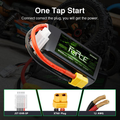 4-Pack Ovonic Force 4S 850mAh 130C 14.8V High C-Rate LiPo Battery w/XT60 Plug for FPV Quad, Freestyle Drone & Micro Jet