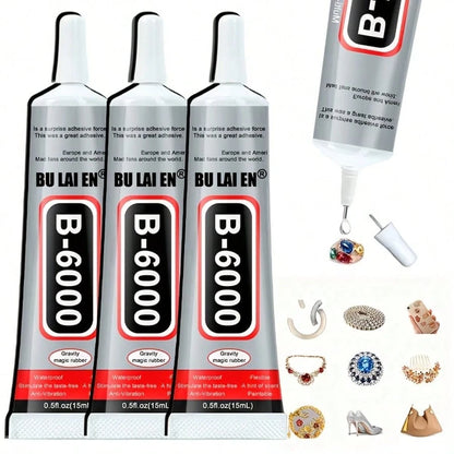 4-Piece B7000 Jewelry Adhesive Set, Transparent Rhinestone Setting Adhesive, Pendant Adhesive, Precision Nozzle Craft Adhesive, Multi-Purpose Adhesive, Ideal For Jewelry Making And Mobile Phone Repair