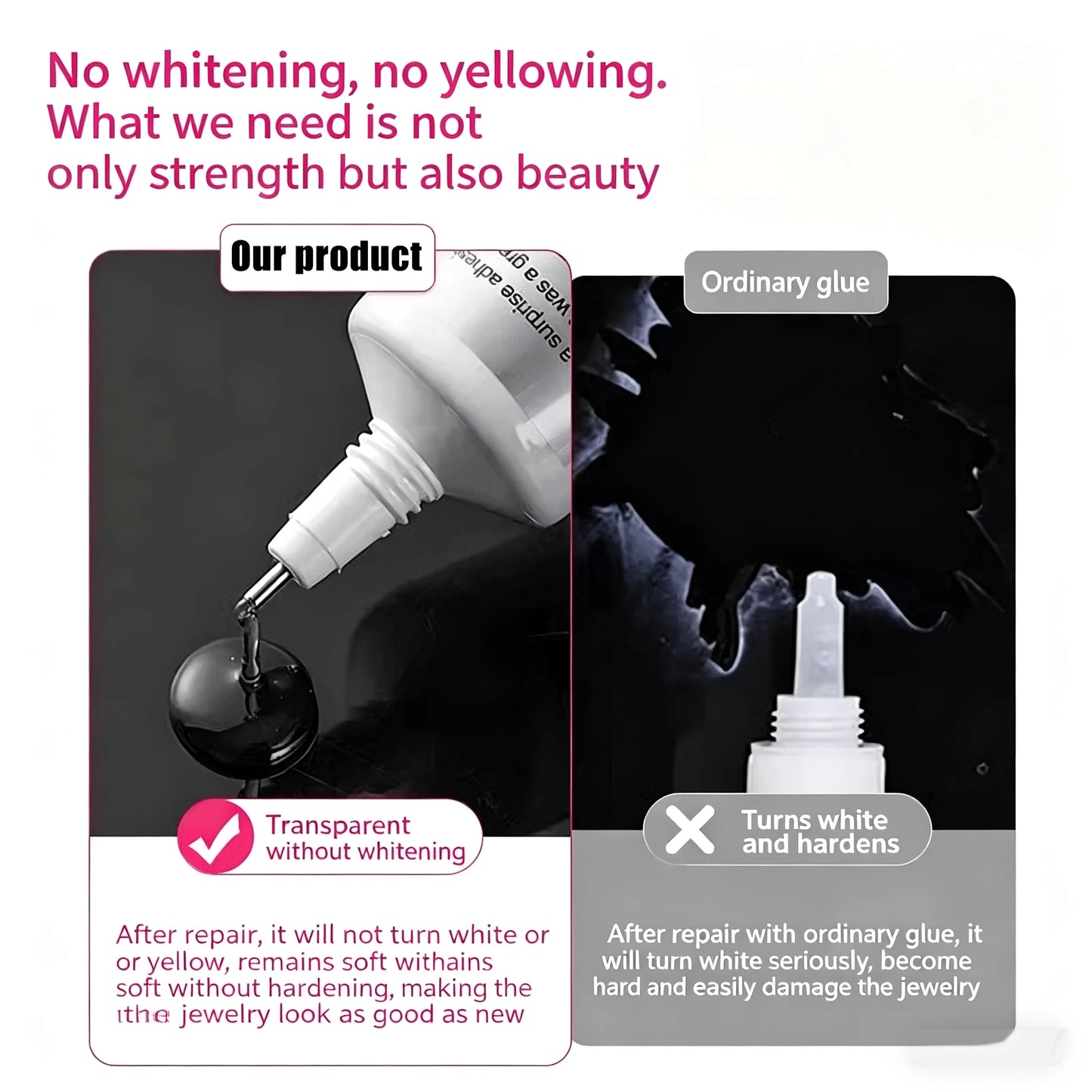 4-Piece B7000 Jewelry Adhesive Set, Transparent Rhinestone Setting Adhesive, Pendant Adhesive, Precision Nozzle Craft Adhesive, Multi-Purpose Adhesive, Ideal For Jewelry Making And Mobile Phone Repair