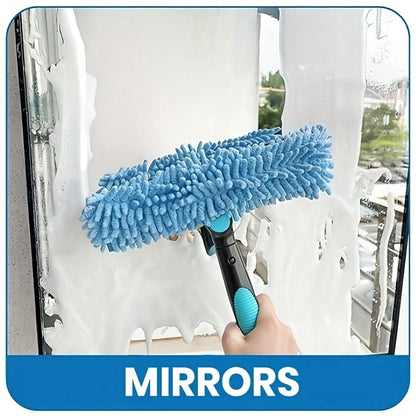 4-Piece Car And Home Cleaning Tool Set, 2-In-1 Double-Sided Brush + 3 Absorbent Towels, No Scratches Or Residue On Glass, Tiles, And Car Body Surfaces, Car Cleaning Supplies And Products, Car Wash Kit