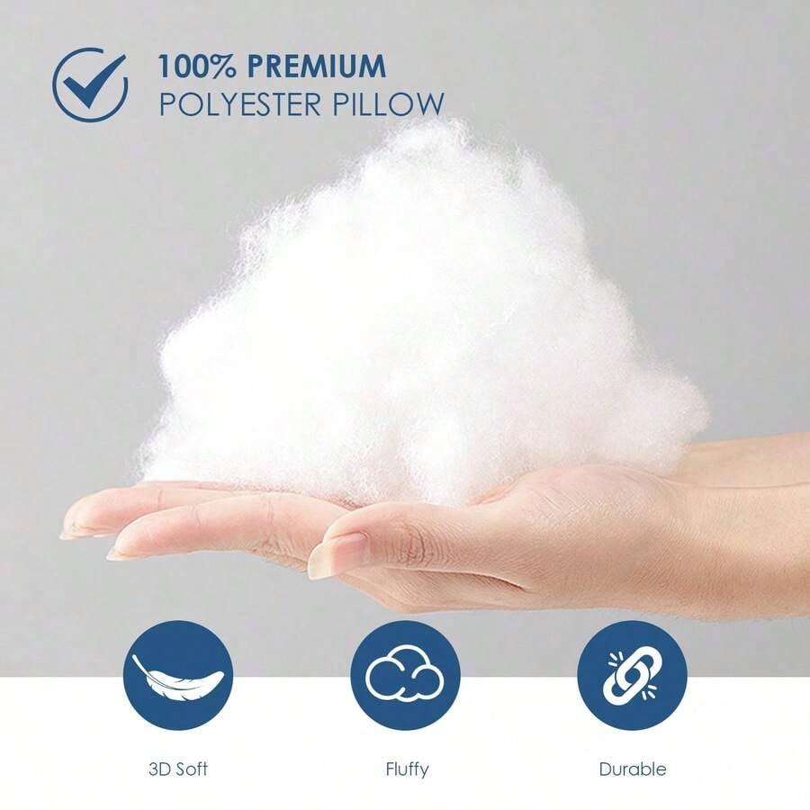 4-Piece Set White Square Stuffed Pillow Inserts, Soft And Fluffy, Hypoallergenic 100% Fiber Pillow Core, Machine Washable, Suitable For Living Room, Bedroom, Sofa, Office, Minimalist And Fashionable H