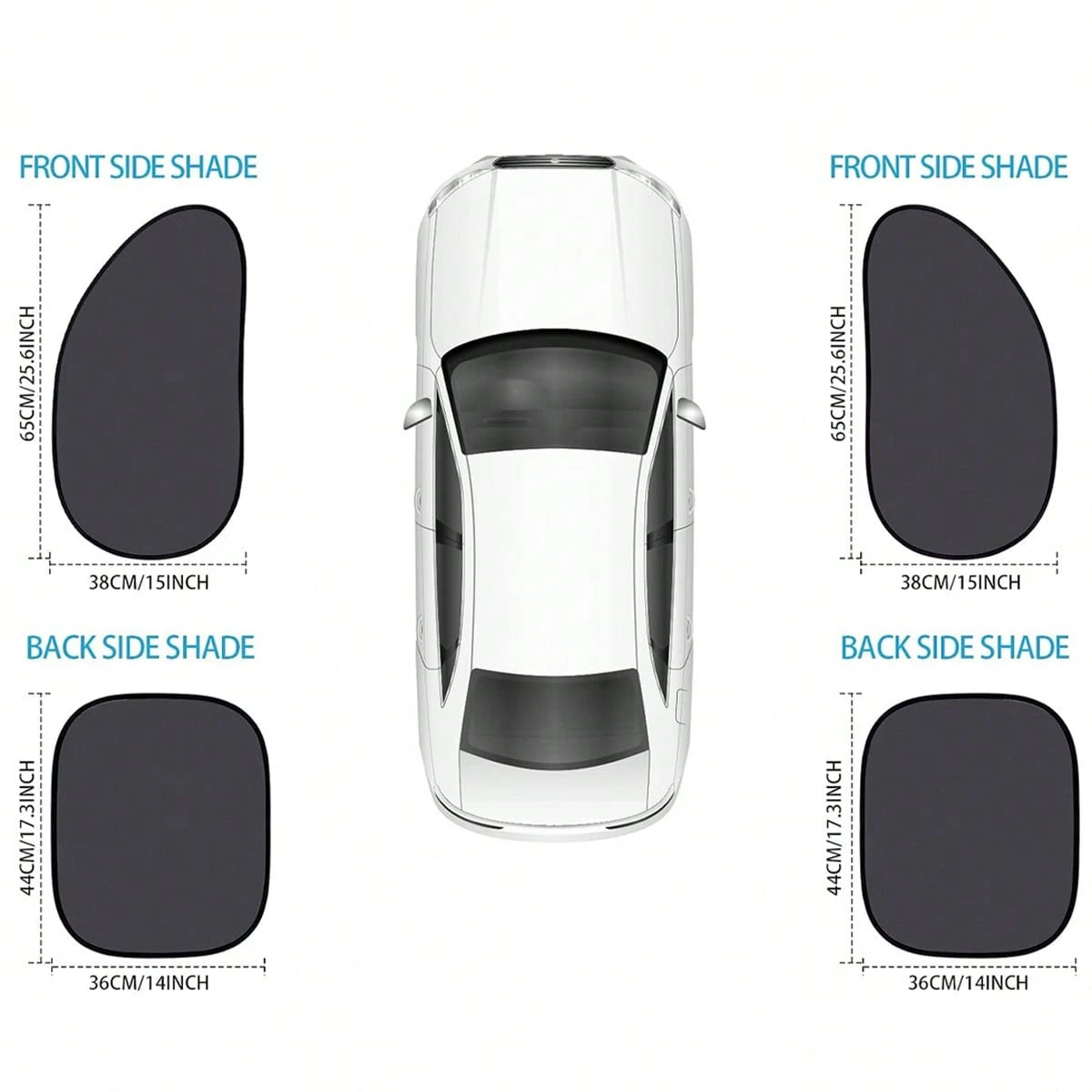 4 Pieces Car Curtain Set Including 4 Side Block Sun Visors And 8 Suction Cups, [Summer Must-Have] Car Sun Shield Accessories Interior Sun Protection And Cooling, Suitable For All Cars