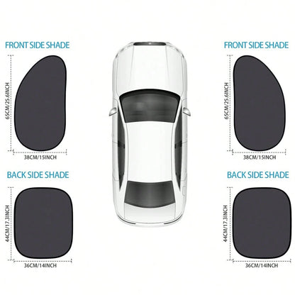 4 Pieces Car Curtain Set Including 4 Side Block Sun Visors And 8 Suction Cups, [Summer Must-Have] Car Sun Shield Accessories Interior Sun Protection And Cooling, Suitable For All Cars