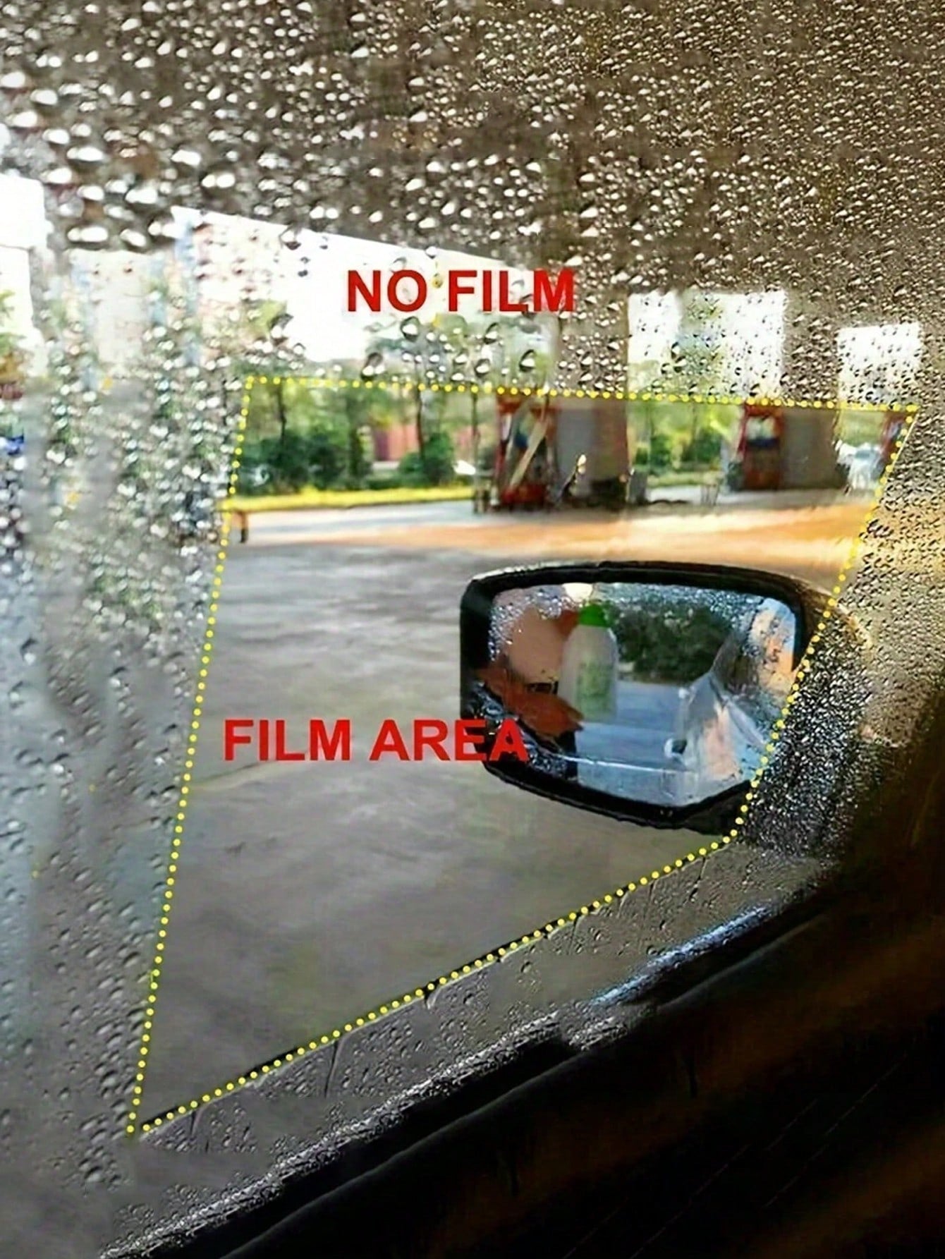 4 Pieces Of Car Rainproof Transparent Film, Rearview Mirror Lens Protection Nozzle, Waterproof Film, Car Sticker Accessories, Anti Glare, Anti Rain, Anti Fog Glass Windows, Rainy Day Film, Hydrophobic