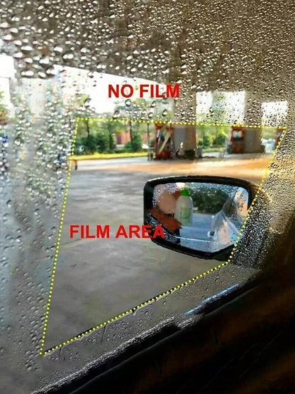 4 Pieces Of Car Rainproof Transparent Film, Rearview Mirror Lens Protection Nozzle, Waterproof Film, Car Sticker Accessories, Anti Glare, Anti Rain, Anti Fog Glass Windows, Rainy Day Film, Hydrophobic