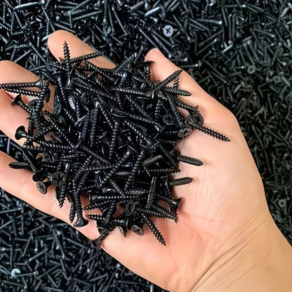 400pcs Black Cross Self-Tapping Screws Mixed Set, Woodworking Screws, Drywall Screws, Gypsum Board Screws, Hardened Self-Tapping Screws, Home Decor Screws