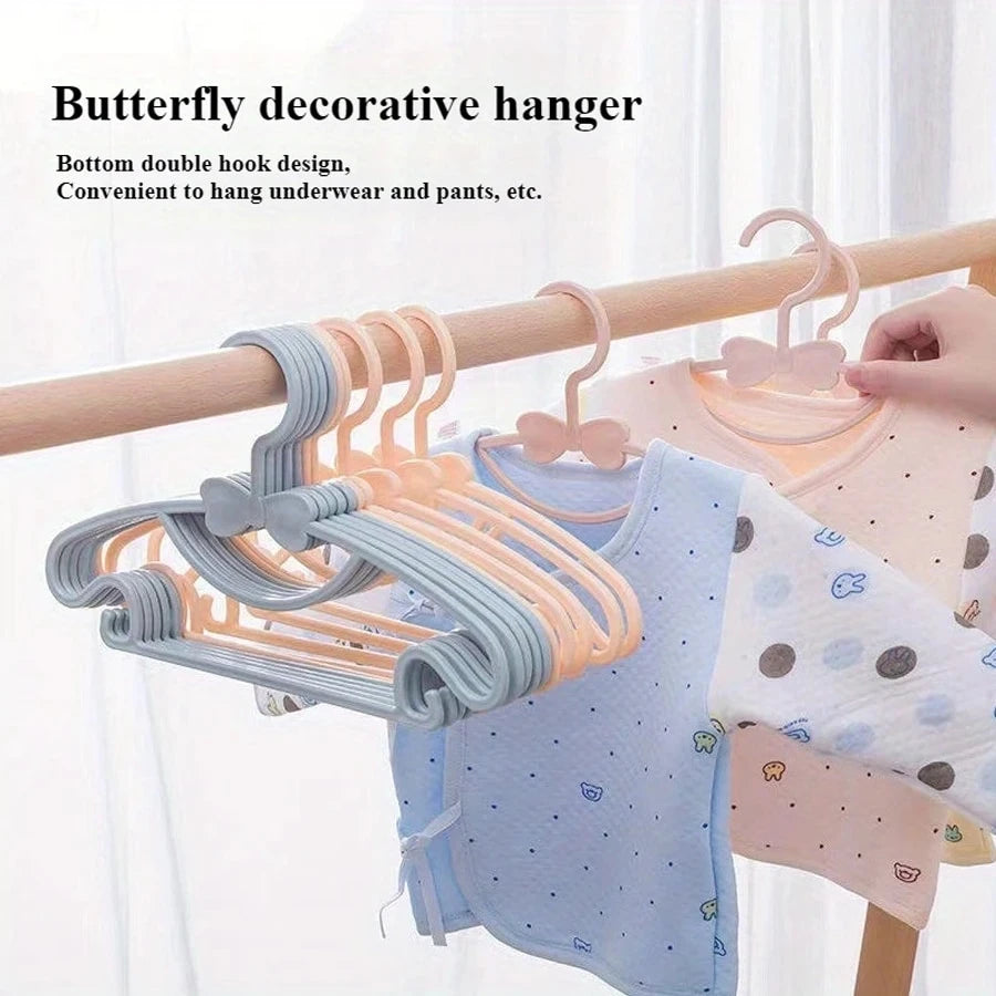 40pcs/20pcs/10pcs/1pc PP Material Bow Baby Clothes Hangers, Ultra-Thin Children's Clothes Hangers, Clothes Hooks, Baby Gifts, Baby Essentials, Baby Room Decor
