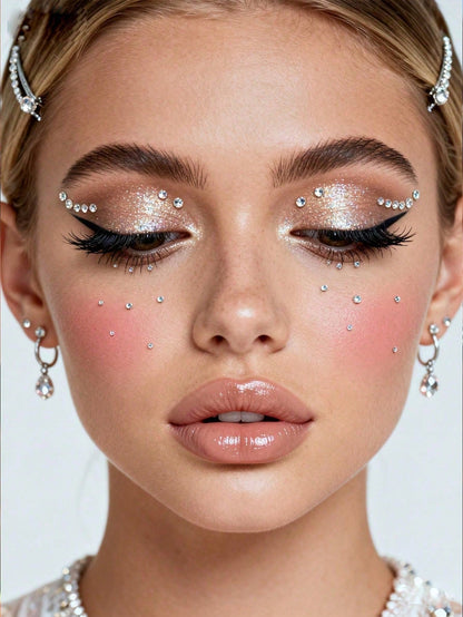 450pcs Pink Small Rhinestones, 2mm, Shiny Luster, Suitable For Face/Eye Decoration, Suitable For Carnival, Y2K Holiday Party, Daily Decoration, DIY Face Decoration, Music Festival Party, Can Be Used F