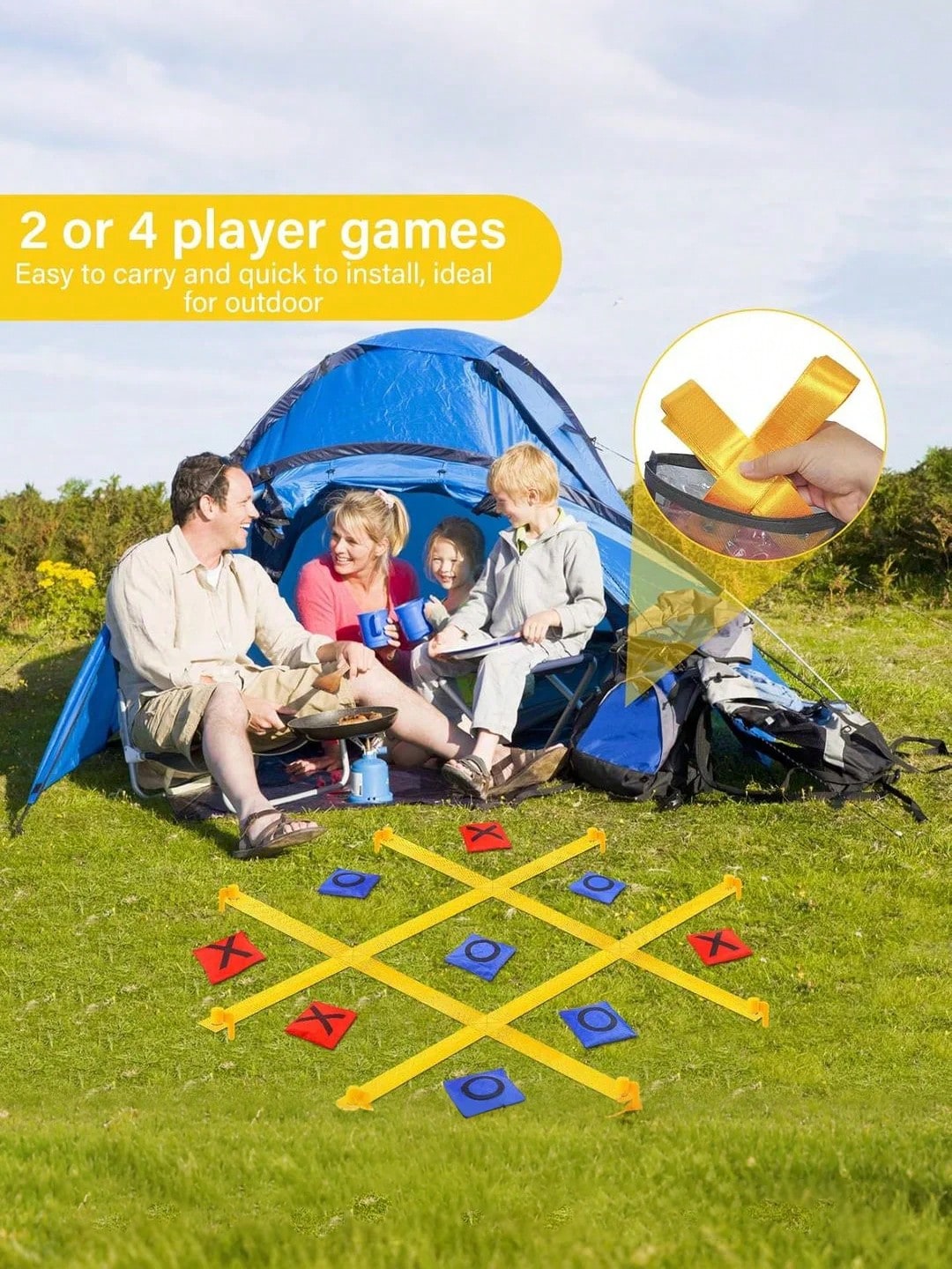 47 Inch Giant Bean Bag Toss Tic Tac Toe Game, Suitable For Backyard, Camping, Lawn And Other Outdoor Use, An Interesting Family Outdoor Game, Portable Garden Game, Highly Popular