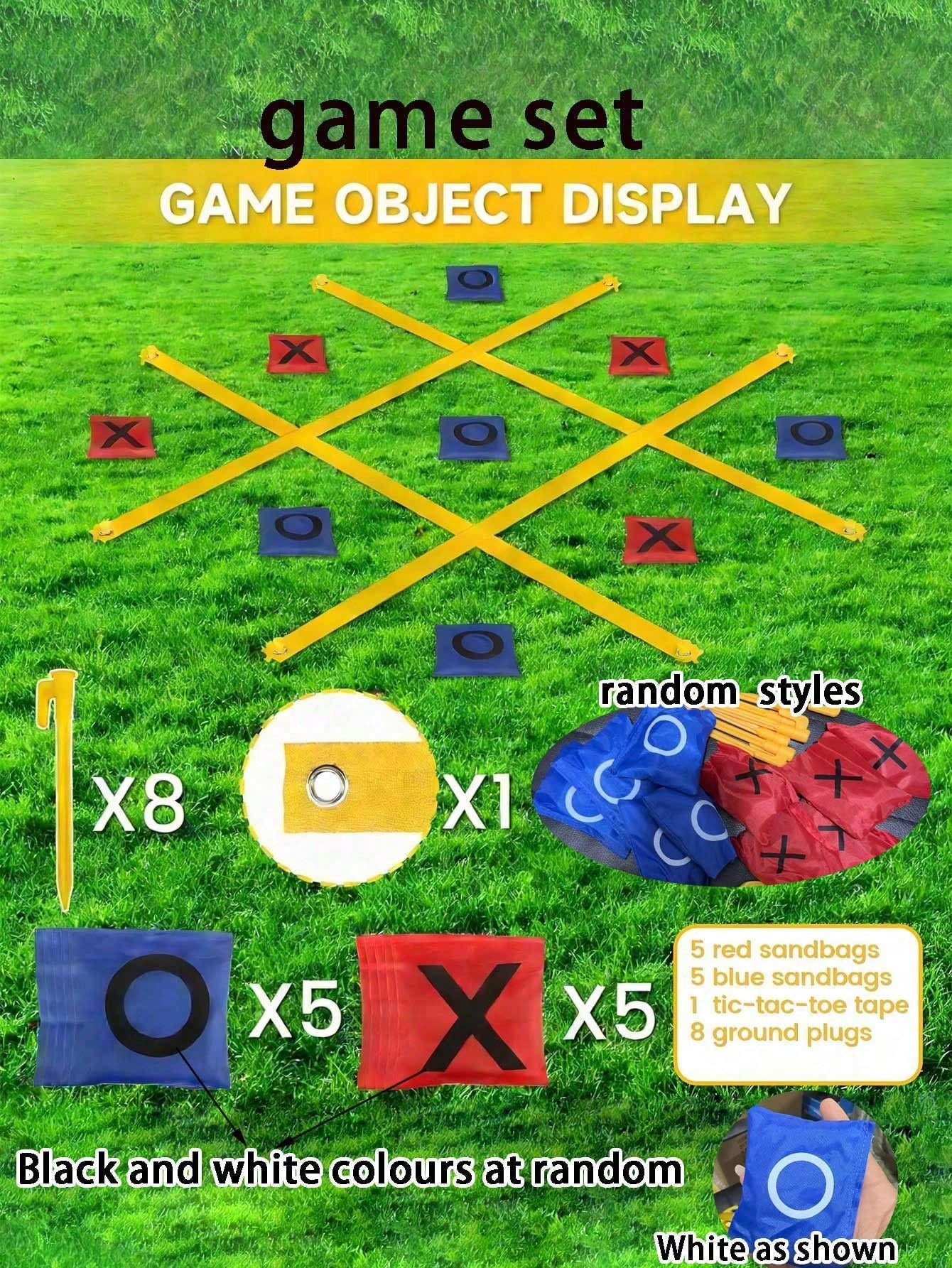 47 Inch Giant Bean Bag Toss Tic Tac Toe Game, Suitable For Backyard, Camping, Lawn And Other Outdoor Use, An Interesting Family Outdoor Game, Portable Garden Game, Highly Popular