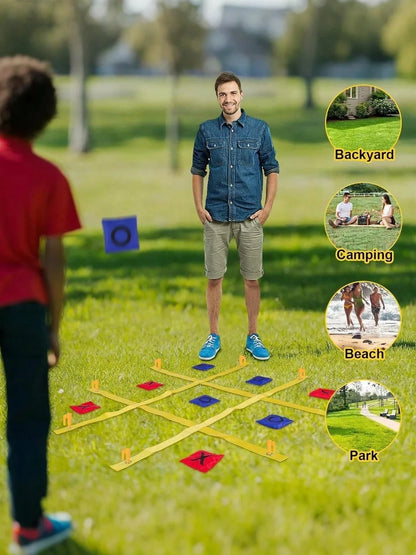 47 Inch Giant Bean Bag Toss Tic Tac Toe Game, Suitable For Backyard, Camping, Lawn And Other Outdoor Use, An Interesting Family Outdoor Game, Portable Garden Game, Highly Popular