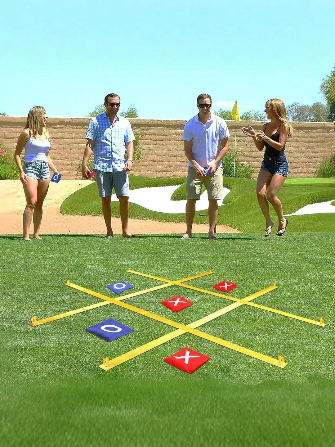 47 Inch Giant Bean Bag Toss Tic Tac Toe Game, Suitable For Backyard, Camping, Lawn And Other Outdoor Use, An Interesting Family Outdoor Game, Portable Garden Game, Highly Popular