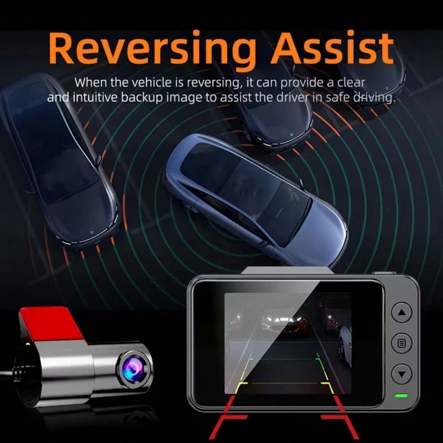 4K Dual Channel Dash Cam Front And Rear| 4K UHD Front + 1080P Rear Car DVR With WiFi & App Control, Super Night Vision, G-Sensor, 24H Parking Mode, Motion Detection| Ideal For Cars, SUVs, Taxis