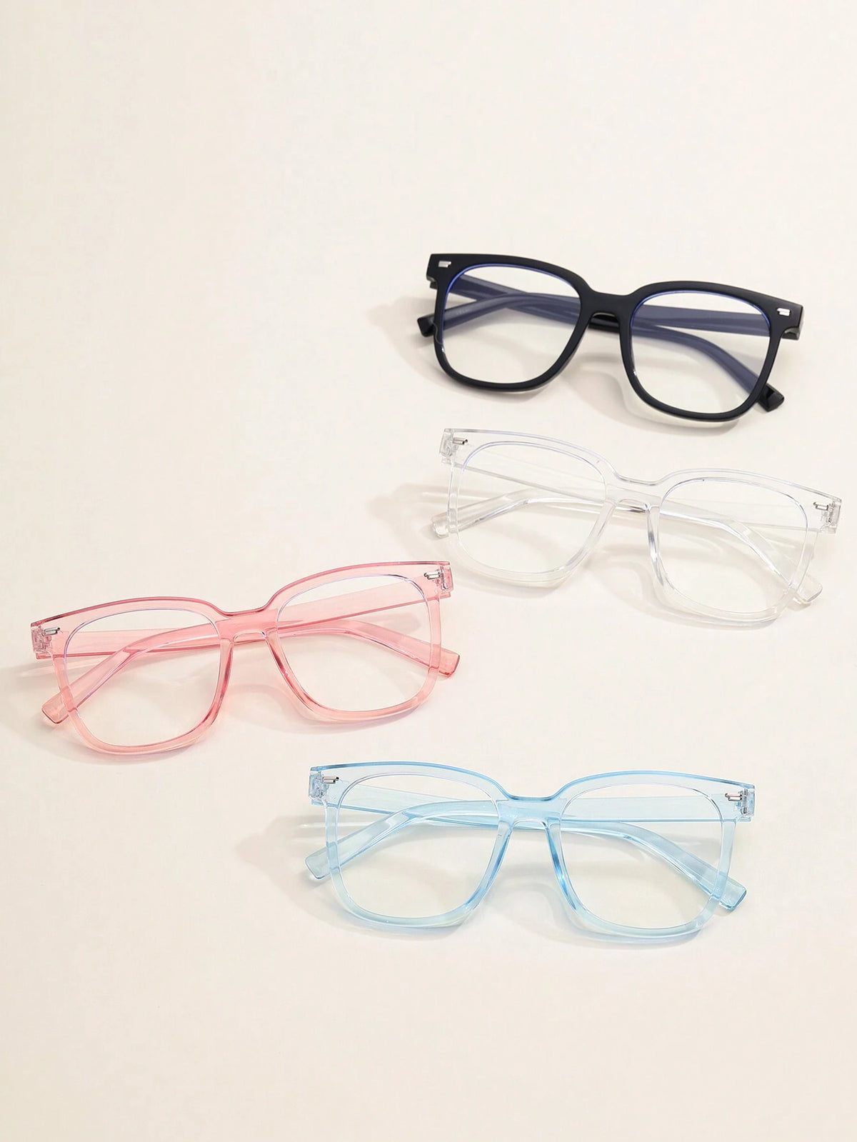 4pairs Children's Multicolor Pc Geometric Nails Non-Prescription Glasses