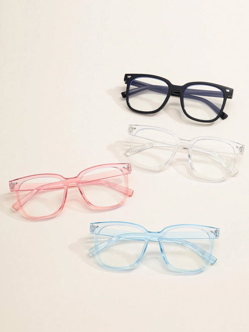 4pairs Children's Multicolor Pc Geometric Nails Non-Prescription Glasses