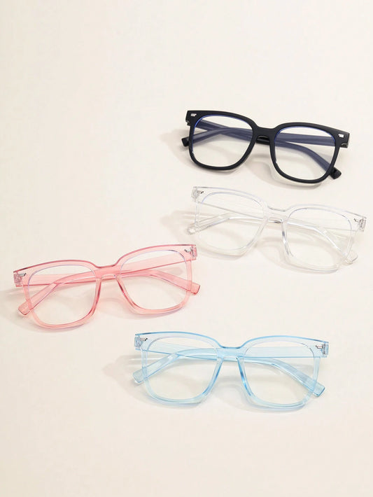 4pairs Children's Multicolor Pc Geometric Nails Non-Prescription Glasses