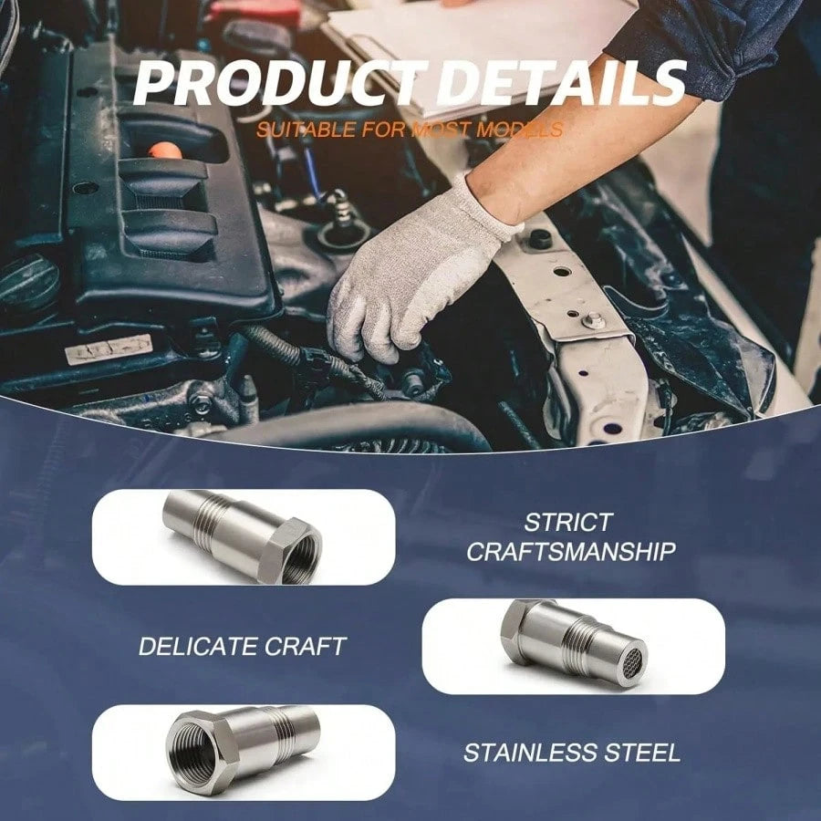 4PC Car Oxygen O2 Sensor Fix Check Exhaust Gas Oxygen Sensor Engine Light Eliminator Adapter M18X1.5 Automobile Accessories