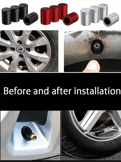 4pcs/2 Packs Anodized Aluminum Tire Valve Stem Caps, Corrosion Resistant, Universal Fit For Cars, Trucks, Motorcycles, SUVs And Bicycles