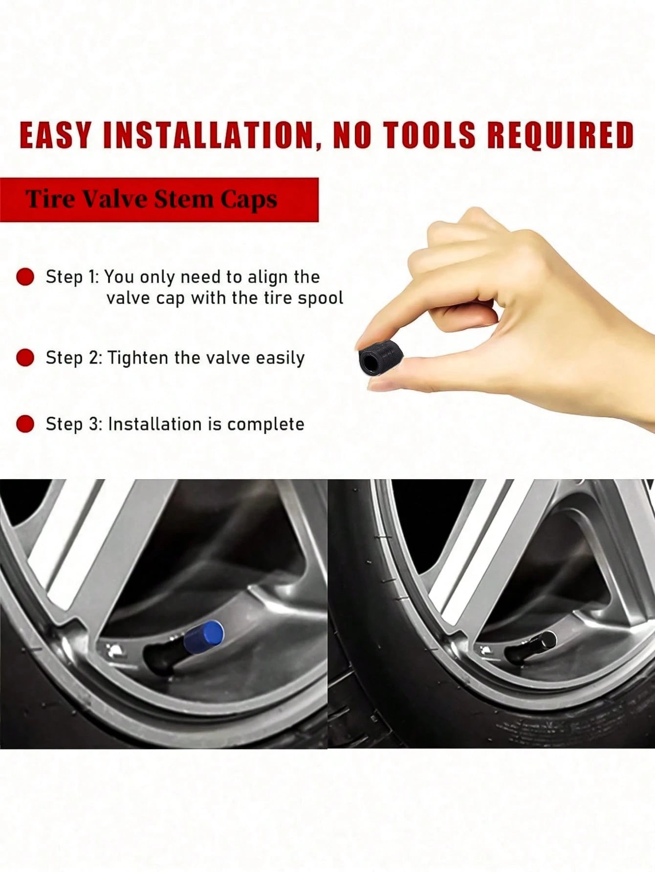 4pcs/2 Packs Anodized Aluminum Tire Valve Stem Caps, Corrosion Resistant, Universal Fit For Cars, Trucks, Motorcycles, SUVs And Bicycles