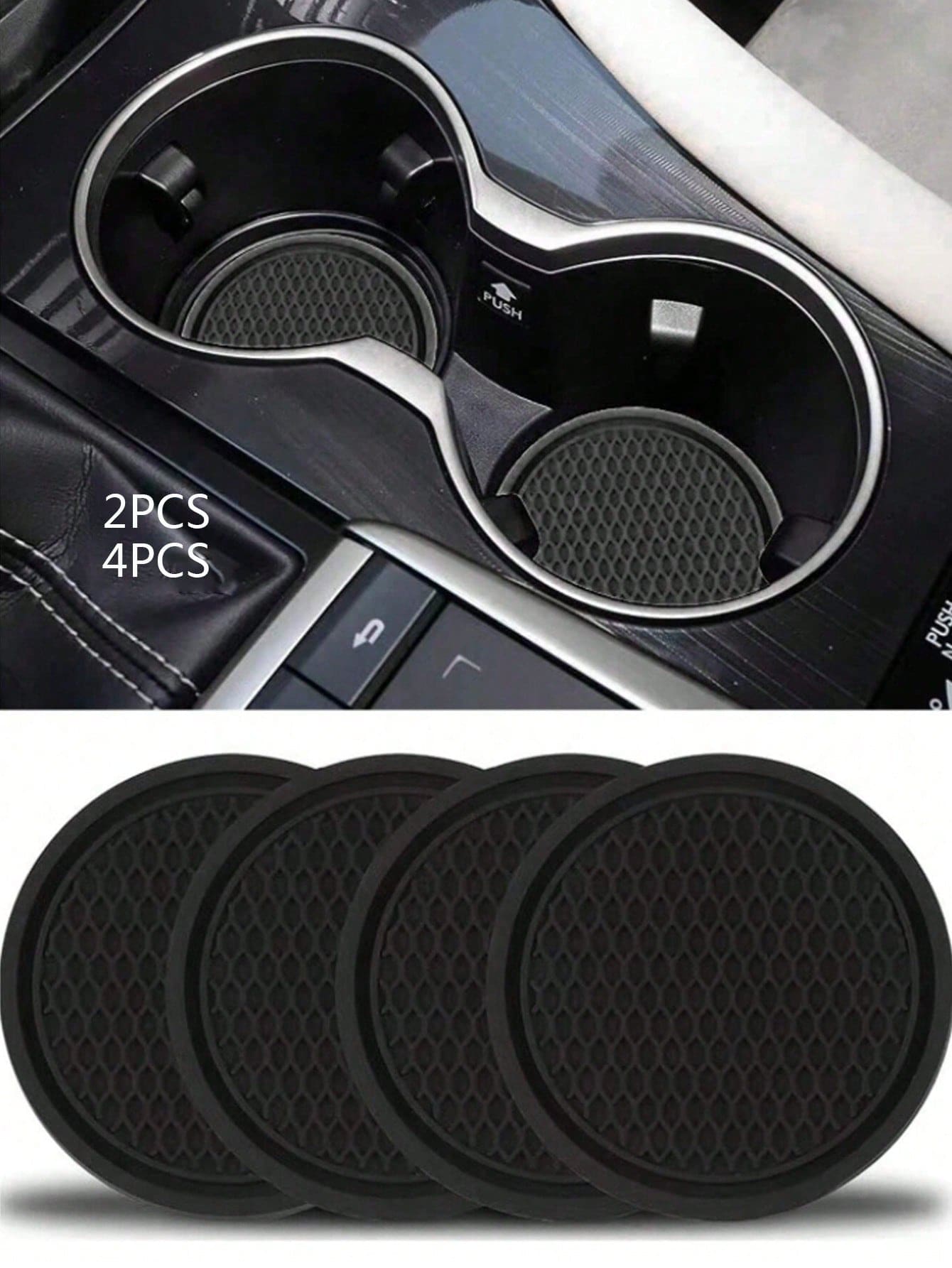 4pcs/2pcs Car Cup Holder Coasters, Auto Accessories, Car Supplies, Women's Car Accessories, Car, Car Decor, Car Cup Holder Pad, Non-Slip Cup Holder Embedded Decorative Coasters, Car Interior Accessori