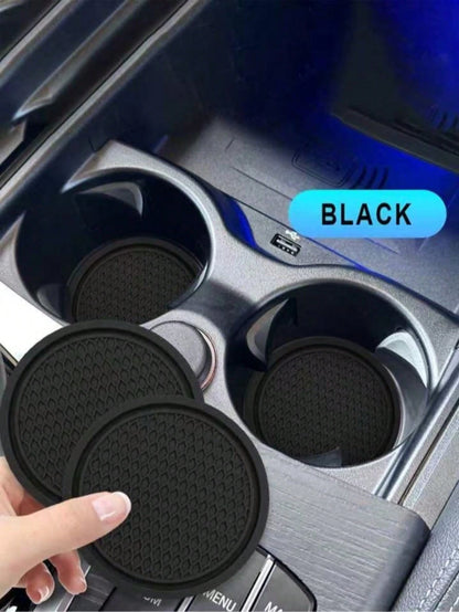 4pcs/2pcs Car Cup Holder Coasters, Auto Accessories, Car Supplies, Women's Car Accessories, Car, Car Decor, Car Cup Holder Pad, Non-Slip Cup Holder Embedded Decorative Coasters, Car Interior Accessori