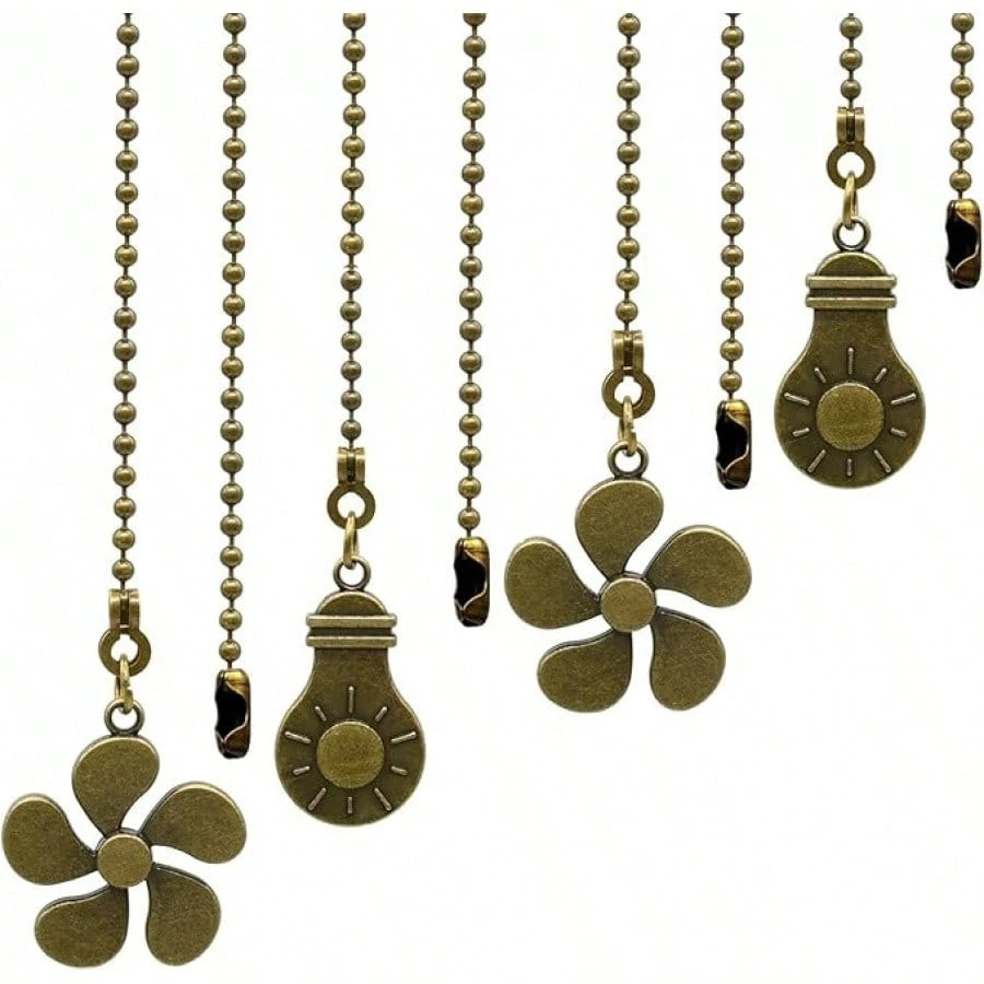 4pcs/2pcs Pack Ceiling Fan Light Pull Chain Extender 14 Inch Durable Pull Chain Extension Fan Pendant Decorative Accessory, Suitable For Bedroom, Living Room And Outdoor