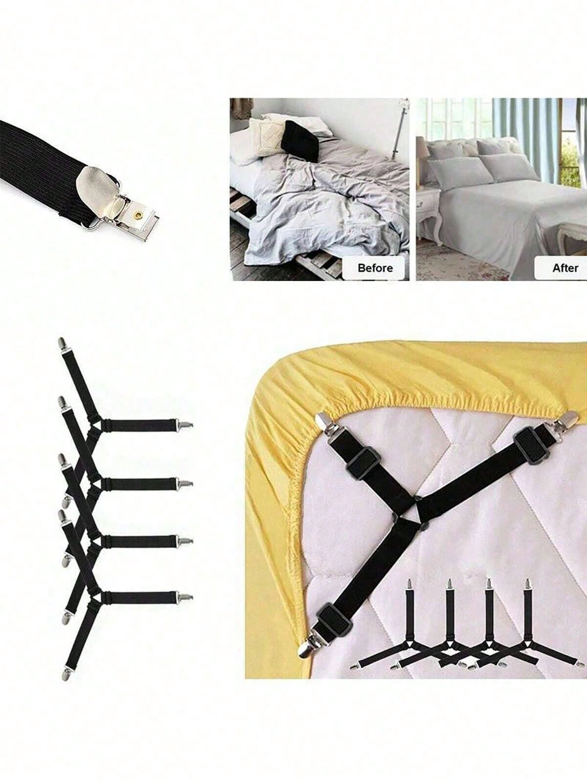 4pcs Bed Sheet Holder Straps, Fitted Sheet Straps