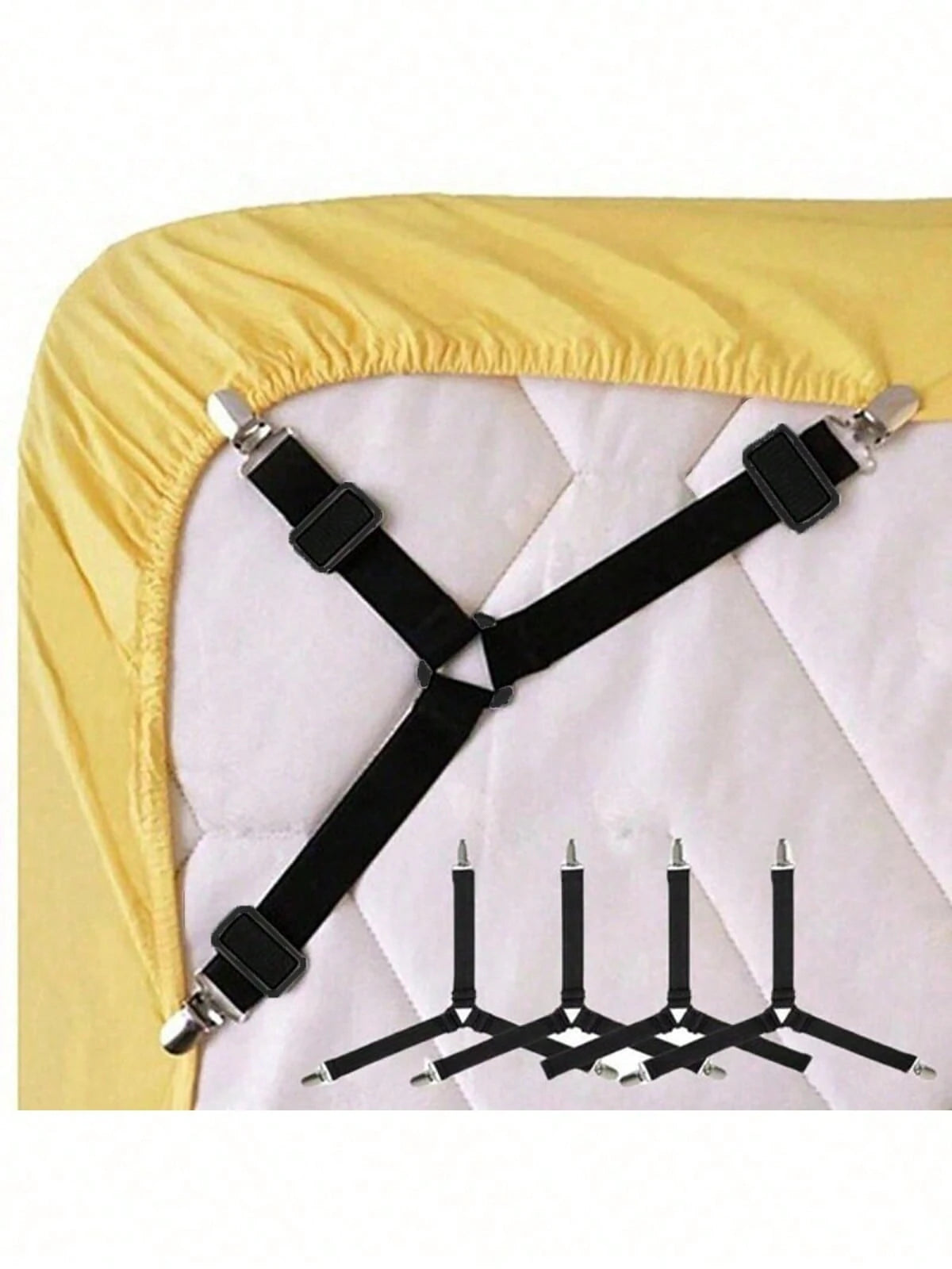 4pcs Bed Sheet Holder Straps, Fitted Sheet Straps