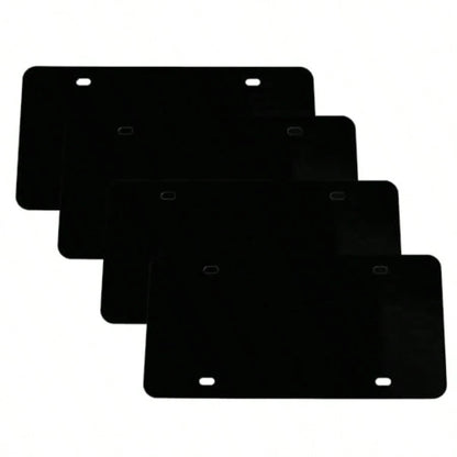 4PCS Black Blank Metal License Plate Blanks, 12"X6" Aluminum Alloy Automotive Plates, Automotive Sublimation License Plates For Custom Design Work DIY Projects