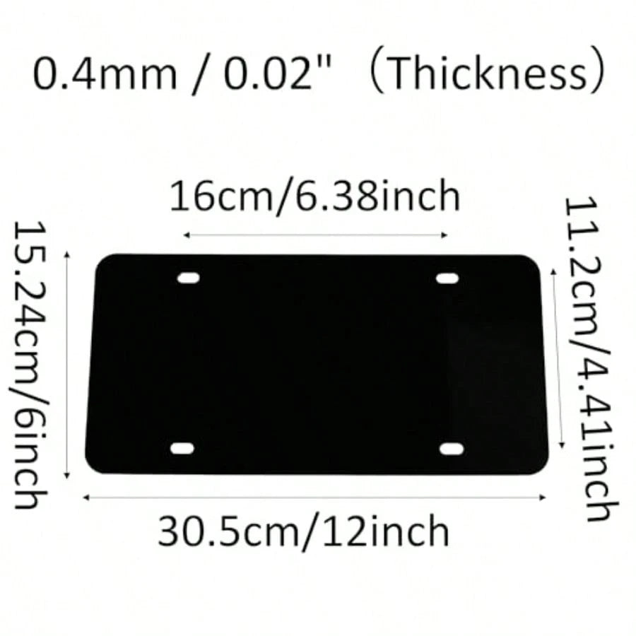 4PCS Black Blank Metal License Plate Blanks, 12"X6" Aluminum Alloy Automotive Plates, Automotive Sublimation License Plates For Custom Design Work DIY Projects