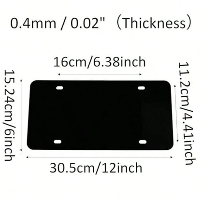 4PCS Black Blank Metal License Plate Blanks, 12"X6" Aluminum Alloy Automotive Plates, Automotive Sublimation License Plates For Custom Design Work DIY Projects