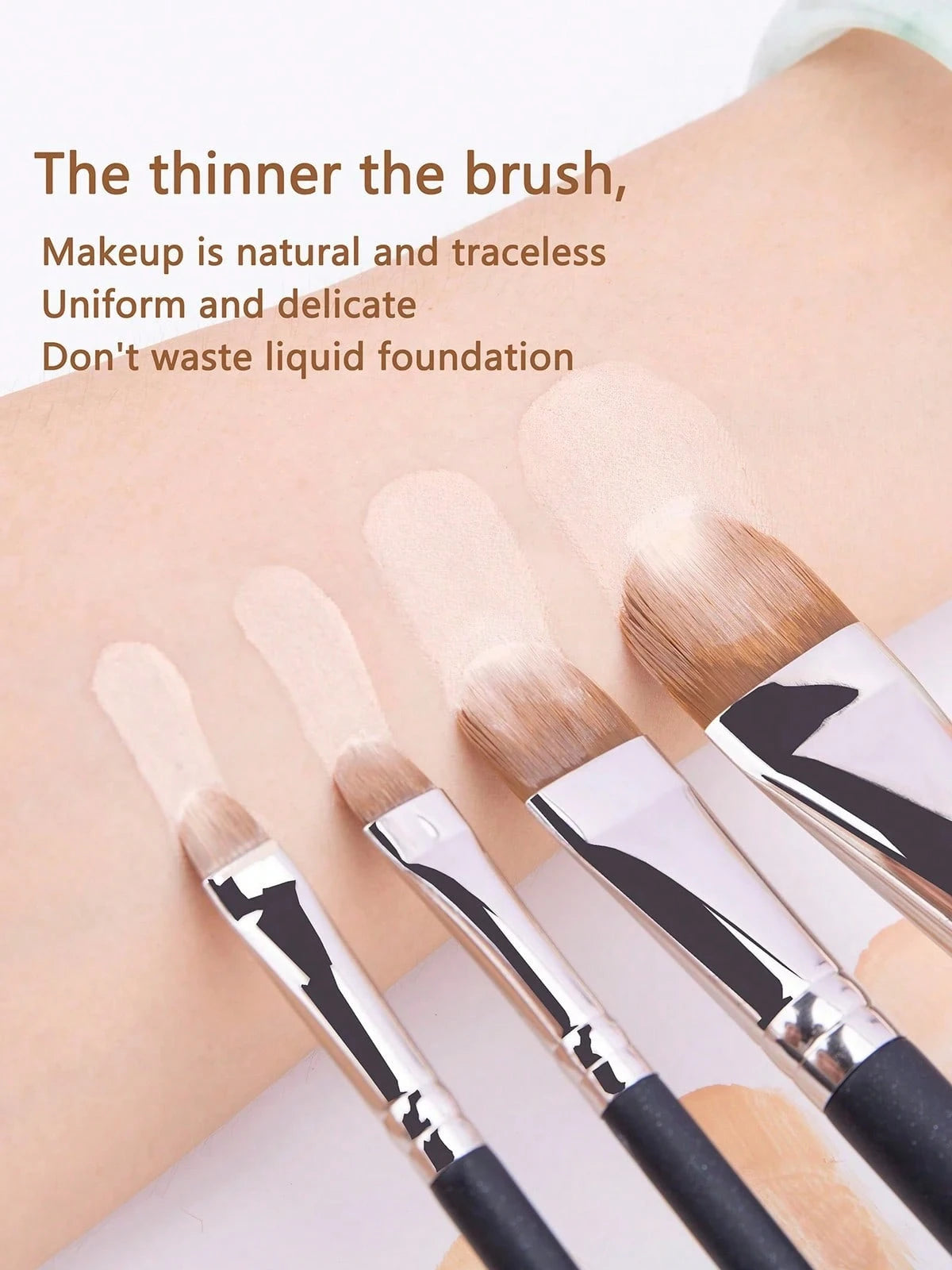 4pcs Black Handle Makeup Brush Set, Angled Flat Concealer & Eyeliner Brushes, Soft Synthetic Bristles For Precision Flawless Application, Ideal For Daily & Professional Makeup, Must-Have For Beauty Lo