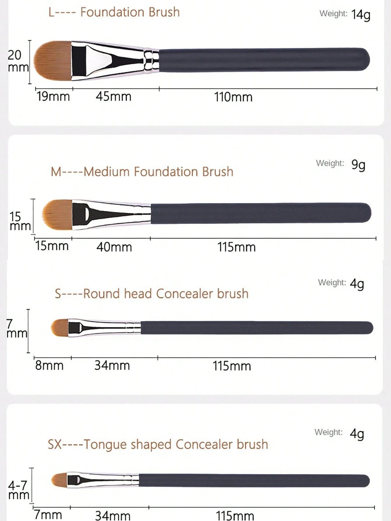 4pcs Black Handle Makeup Brush Set, Angled Flat Concealer & Eyeliner Brushes, Soft Synthetic Bristles For Precision Flawless Application, Ideal For Daily & Professional Makeup, Must-Have For Beauty Lo