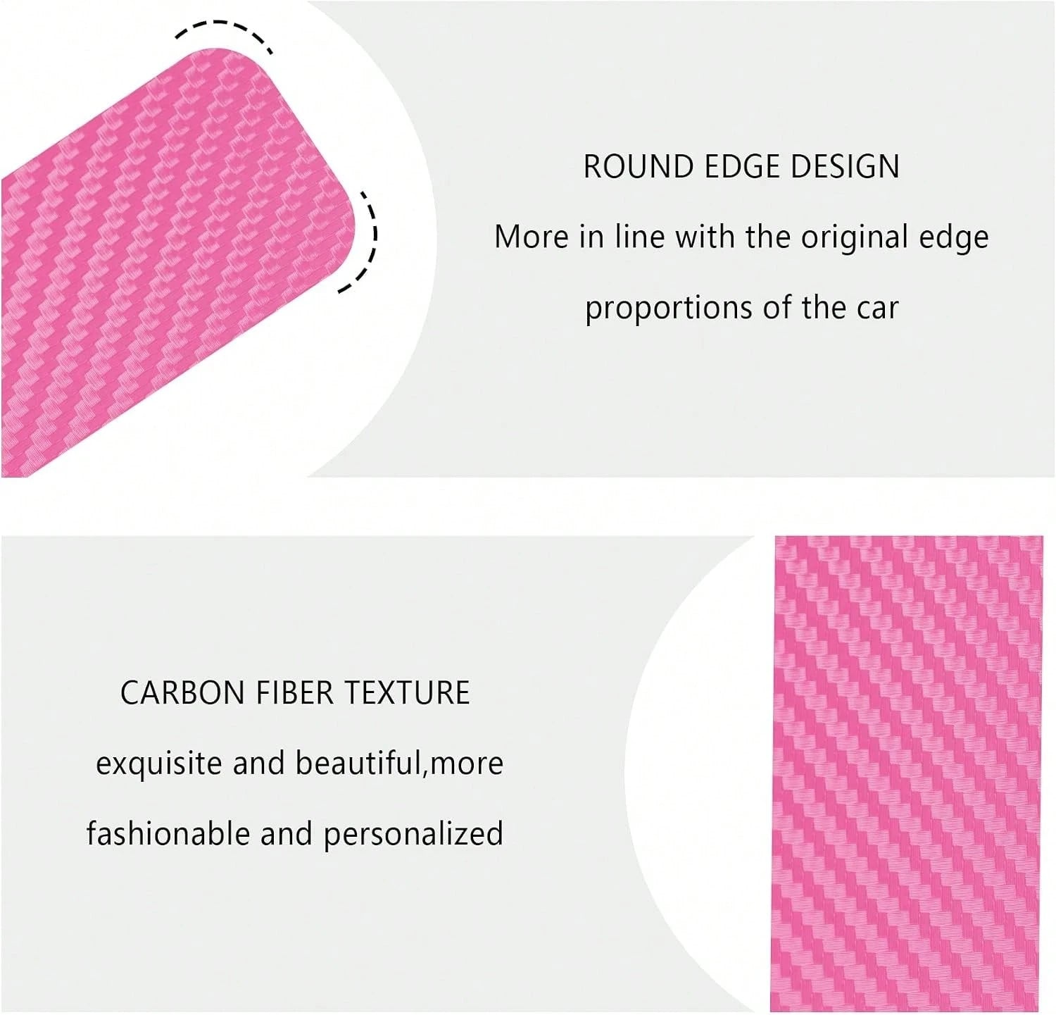 4PCS Car Door Sill Protector With Scraper,Carbon Fiber Car Door Protector Edge Guards For Front Rear Door Sills,Universal Anti-Scratch Car Door Threshold Strips (Pink)