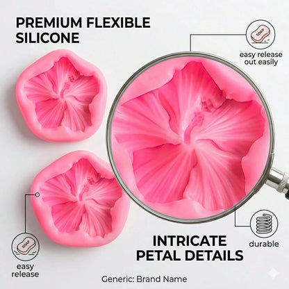 4pcs Hibiscus Flower Silicone Mold, Adopting 3D Hibiscus Flower Shape, Suitable For Handmade Soap, Gypsum, Clay And Resin. Ideal For Valentine's Day, Easter, Mother's Day And Weddings
