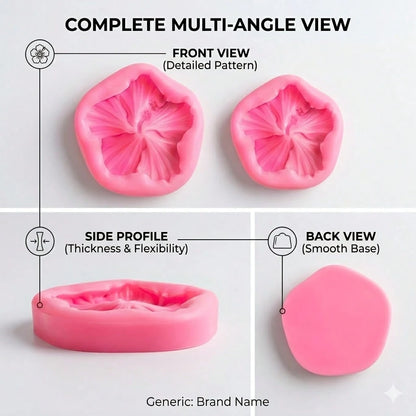 4pcs Hibiscus Flower Silicone Mold, Adopting 3D Hibiscus Flower Shape, Suitable For Handmade Soap, Gypsum, Clay And Resin. Ideal For Valentine's Day, Easter, Mother's Day And Weddings