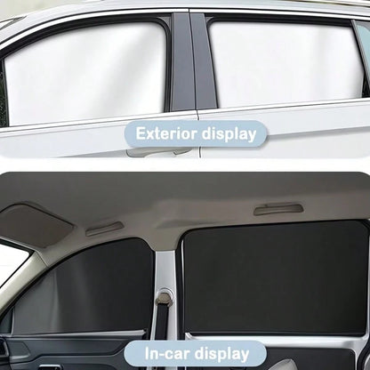 4pcs Magnetic Car Side Window Sunshades- Titanium Silver Front And Rear Privacy Curtains, UV Protection, Suitable For Velvet And Diaper Changing, Fits Sedan, Car, SUV, Strong Adhesion, Can Be Used As