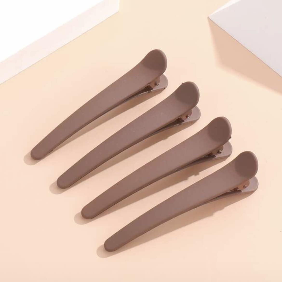 4pcs Matte Finish Sectioning Duckbill Hair Clips With Positioning Function