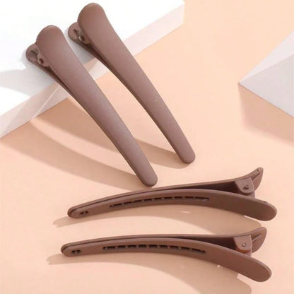 4pcs Matte Finish Sectioning Duckbill Hair Clips With Positioning Function