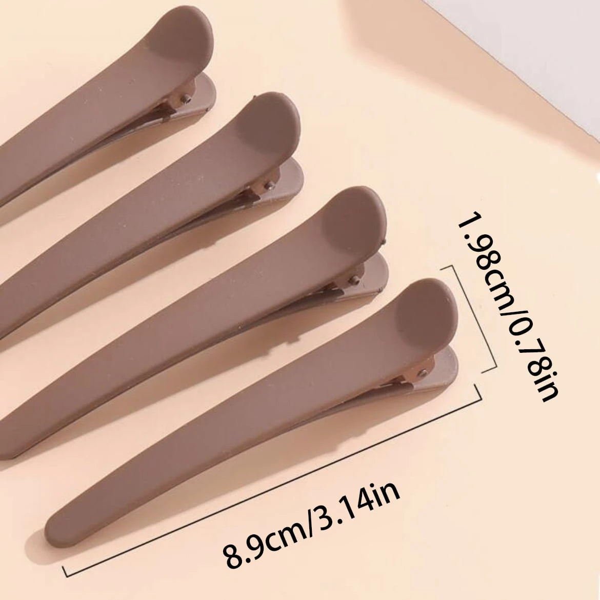 4pcs Matte Finish Sectioning Duckbill Hair Clips With Positioning Function