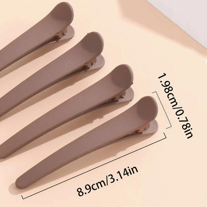 4pcs Matte Finish Sectioning Duckbill Hair Clips With Positioning Function