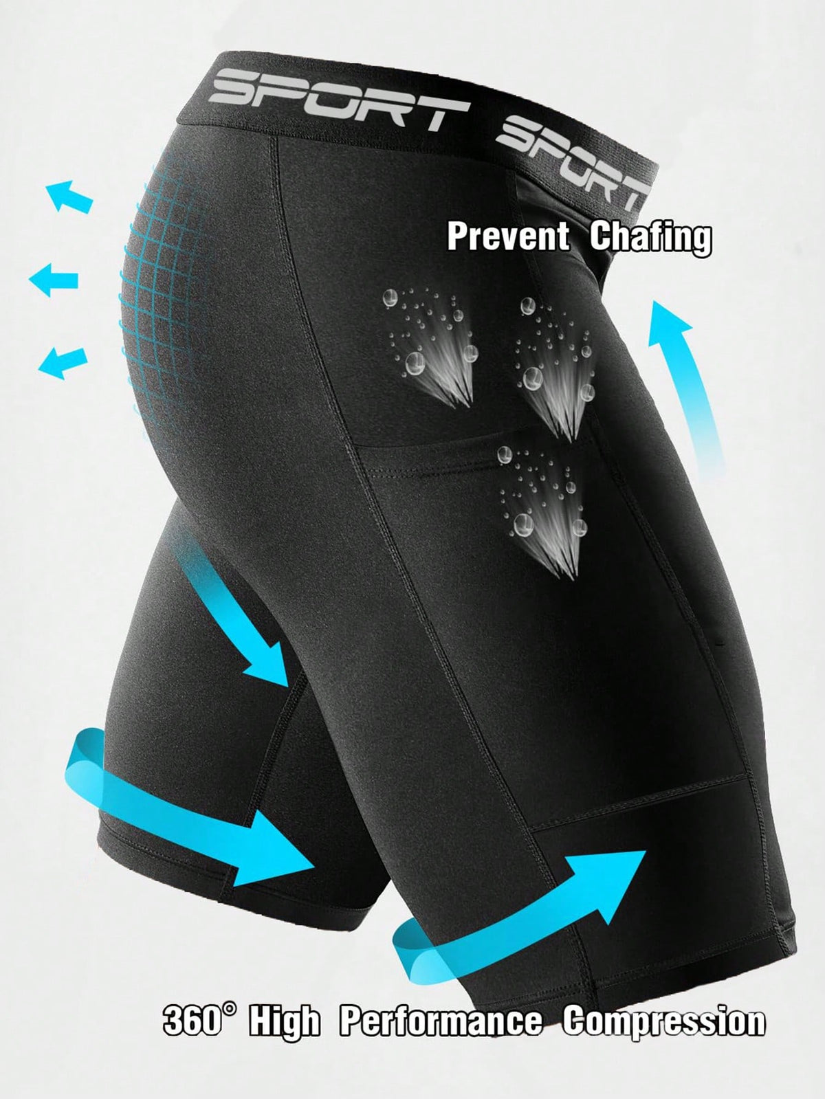 4pcs Men's High Elastic Compression Shorts, Quick Dry Polyester Running & Fitness Shorts With Pockets, Breathable Knit Fabric, Solid Color, Suitable For Sports And Training