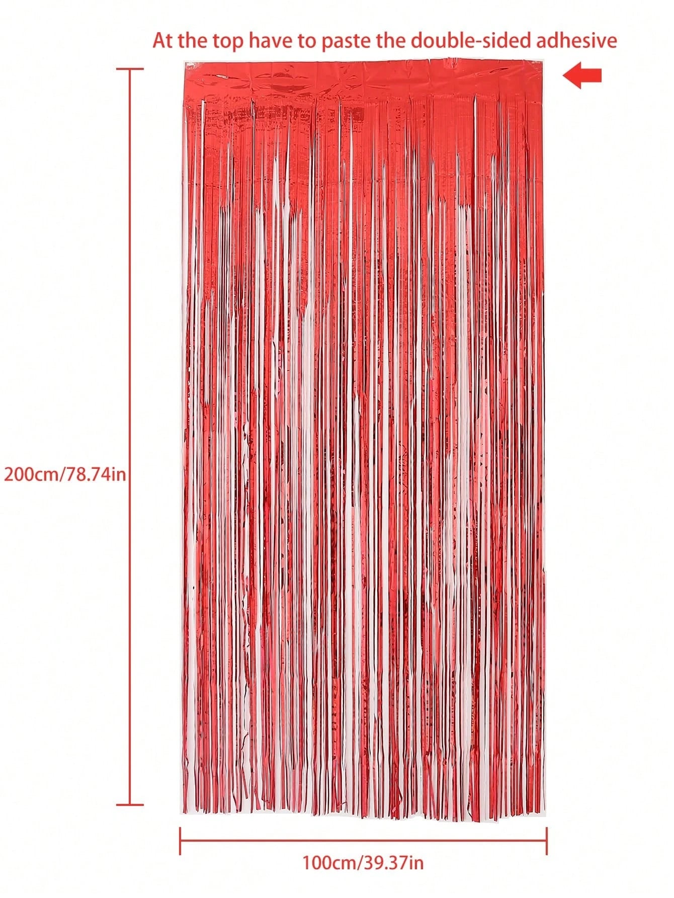4pcs Metal Foil Curtain Backdrop, Red Metallic Fringe Curtain, Suitable For Birthday, Wedding, Engagement, Baby Shower, Bachelorette Party, Christmas, Holiday Celebration, Graduation Ceremony, Gender